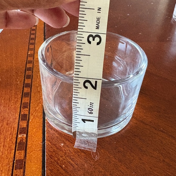 6 Clear Glass Bowls with Polished Silver Spoons - Picture 5 of 7